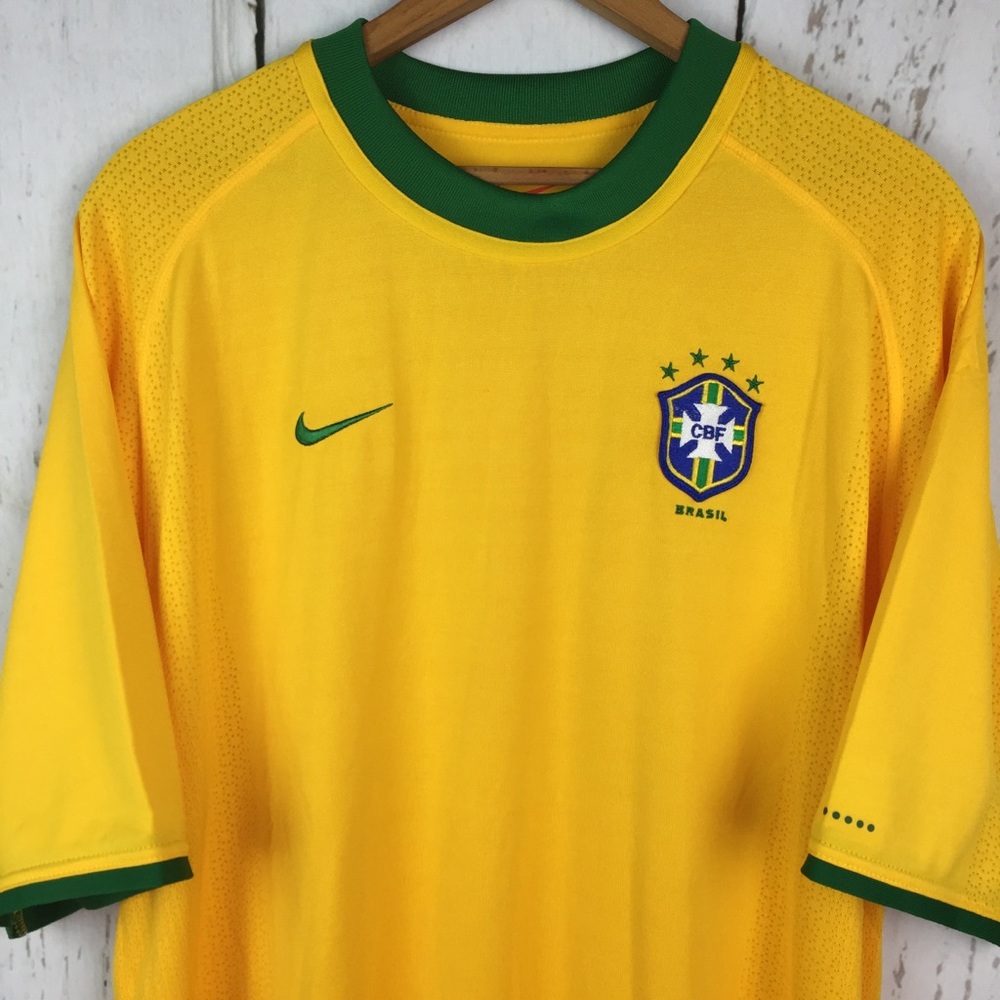 NIKE L Brazil CBF Soccer World Cup Jersey Shirt